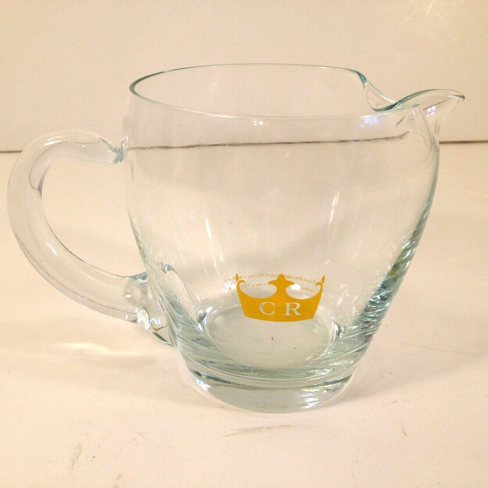 Chivas Regal Logo Round Swirl Glass Pouring Pitcher 4.25" Tall Barware